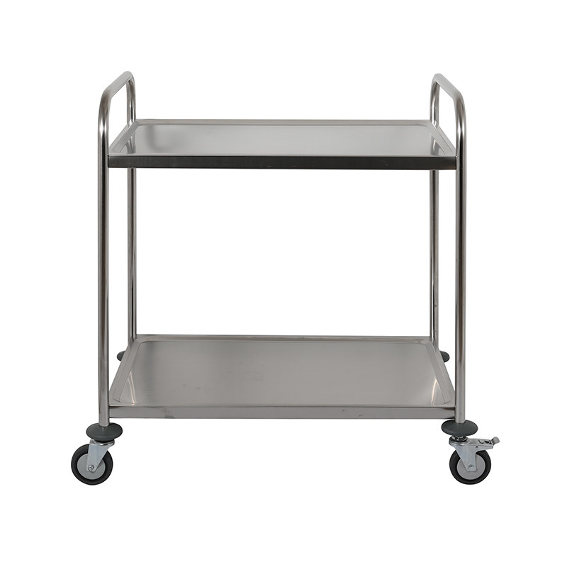 Round Tube Two Tiers Stainless Steel Clearing Trolley