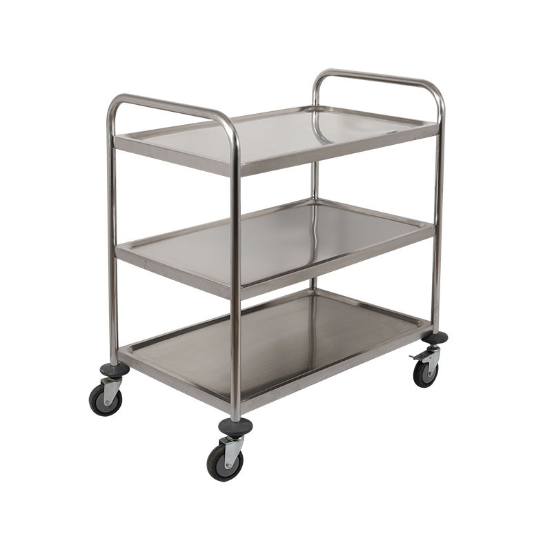 Round Tube Three Tiers Stainless Steel Kitchen Trolley