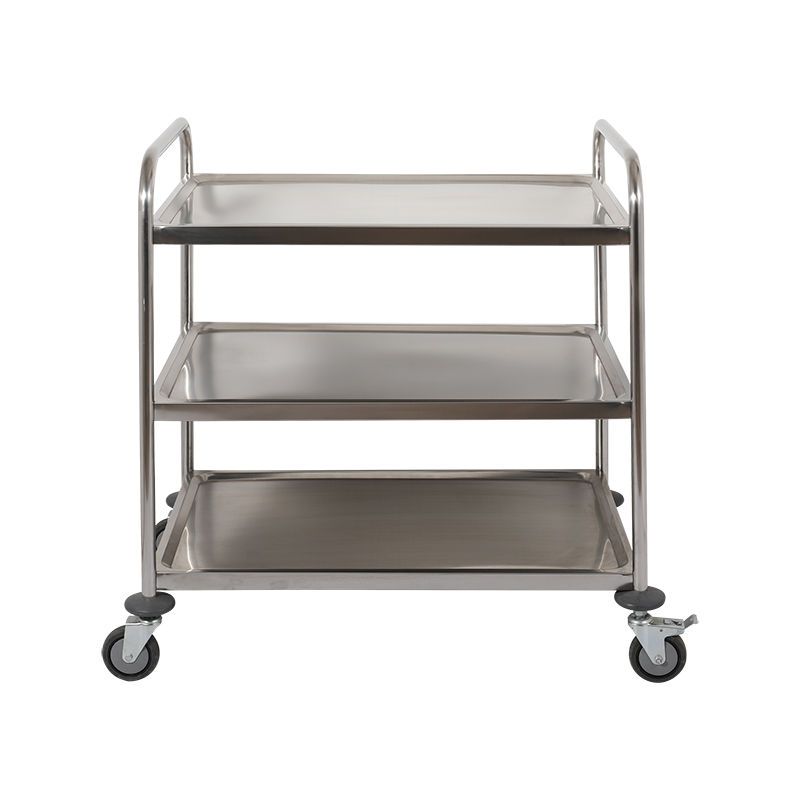 Round Tube Three Tiers Stainless Steel Kitchen Trolley