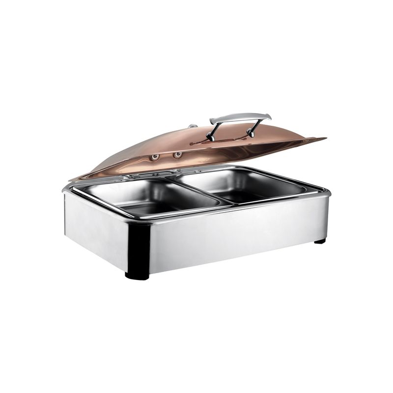 Rectangular Rose Golden Stainless Steel Chafing Dish Set